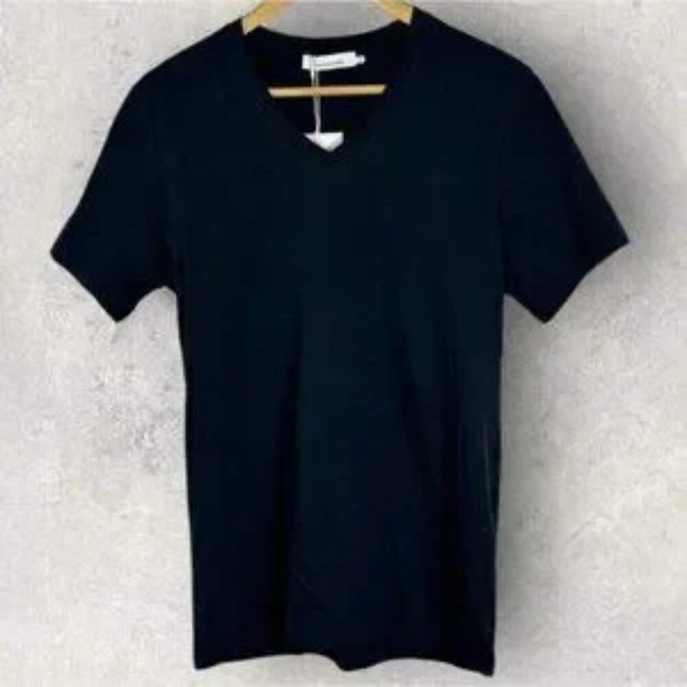 NWT Samsoe Navy Blue V-Neck Short Sleeve T-Shirt Mens Size Medium Marian Tee NEW